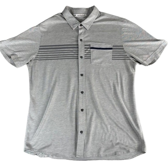 Travis Mathew Men’s Medium Shirt Casual Short Sleeve Button Front Pima Cotton - Picture 3 of 12